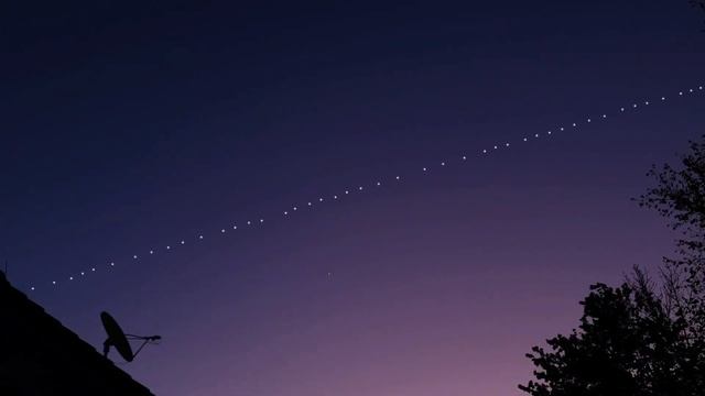 Спутники Starlink - Илон Маск - SpaceX - Вид с Земли