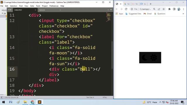 Dark and Light Toggle Button using CSS and JS смотреть онлайн