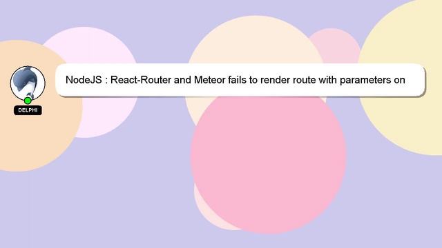 NodeJS : React-Router and Meteor fails to render route with parameters on refresh смотреть онлайн