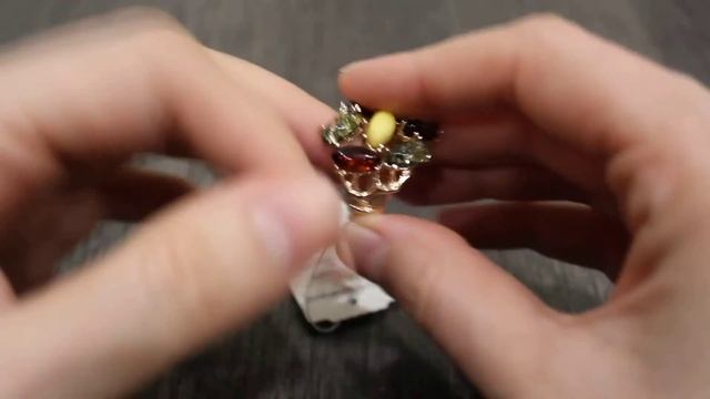 СЕРЕБРЯНОЕ КОЛЬЦО С ЯНТАРЕМ И ПОЗОЛОТОЙ смотреть онлайн