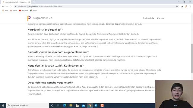 Android dasturlash videokursi - Mobil ilovalar yaratishni o'rganish - Programmer UZ смотреть онлайн