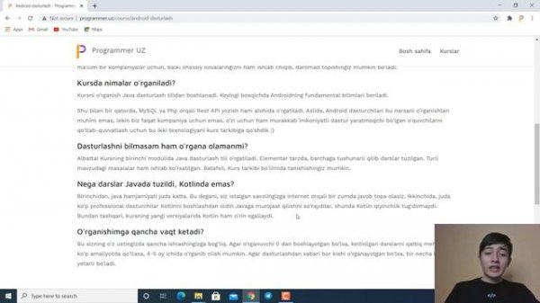 Android dasturlash videokursi - Mobil ilovalar yaratishni o'rganish - Programmer UZ