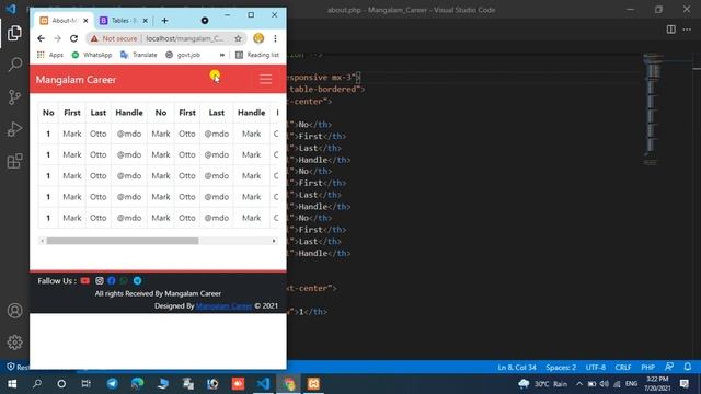 responsive table || bootstrap table || table in php || responsive table in php || table responsive смотреть онлайн