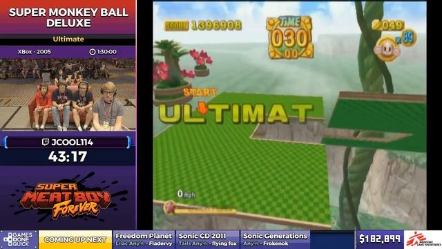 SGDQ 2017 Super Monkey Ball Deluxe Speedrun All Levels by Jcool114 in 1:26:22 смотреть онлайн