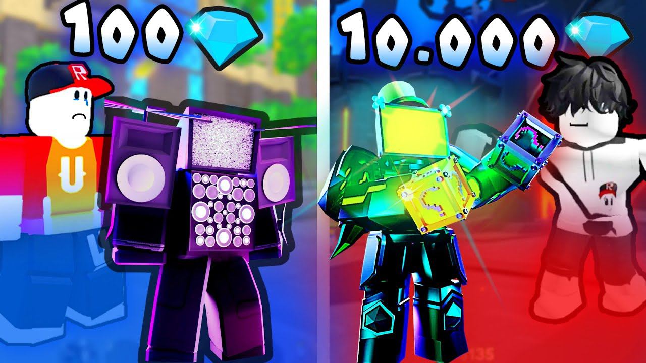 Мифики за 100 1000 10000 Гемов в Toilet Tower Defense смотреть онлайн