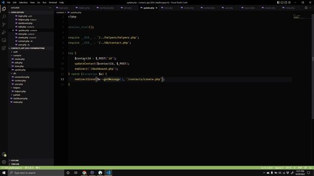 Contacts application in core php - Part 4 - Edit and Delete смотреть онлайн