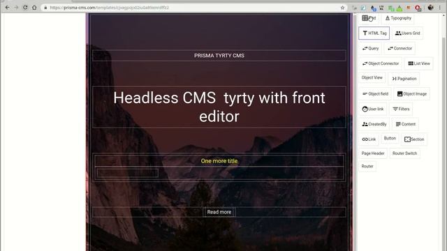 Prisma-cms site editing смотреть онлайн