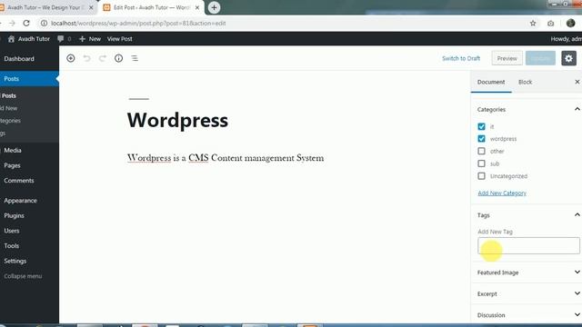 how to create tags in wordpress || wordpress tags || wordpress tutorial || avadh tutor смотреть онлайн