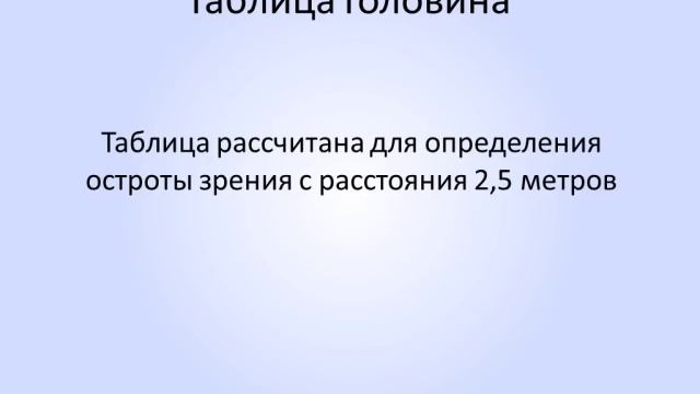 Таблицы для проверки зрения и для упражнений.mp4 смотреть онлайн
