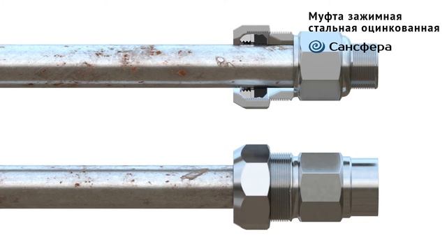 Муфты зажимные. Стальные. Оцинкованные. Сансфера. смотреть онлайн