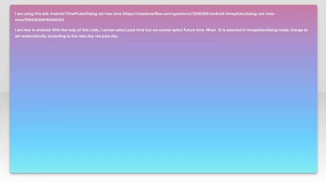 android: TimePickerDialog prevent user select past time and can select future time with new date смотреть онлайн