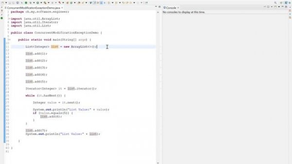 Java Tutorial on java.util.ConcurrentModificationException part 2 || ConcurrentModification 2