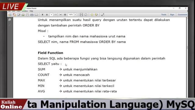 Penggunaan DML (Data Manipulation) dalam Database Server | Kuliah online Kelas Karyawan di semarang смотреть онлайн