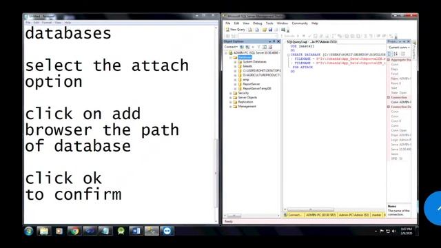 How to Connect Database Mdf File to Sql Server 2008 R2 смотреть онлайн