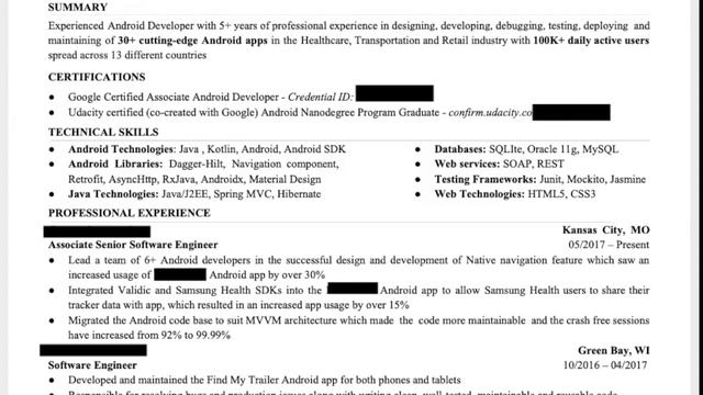 Detailed Professional Resume Review for Android Developers смотреть онлайн