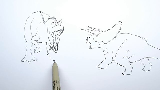 Battle At Big Rock | Nasutoceratops Vs Allosaurus | How To Draw