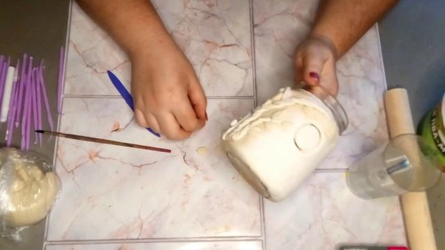 DIY Сказочный домик из соленого теста и стеклянной банки. Декор банки своими руками. смотреть онлайн