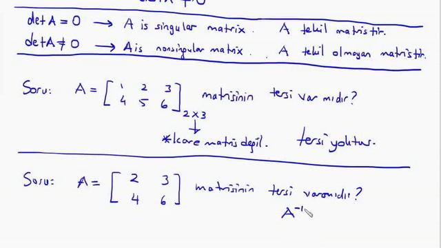 Lineer Cebir : Bir Matrisin Tersinin Varolma Şartları (Singular - Nonsingular) (Tekil-Tekil Olmayan смотреть онлайн