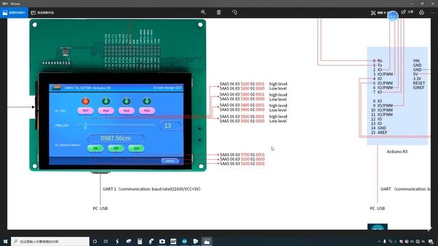 Демонстрация работы отладочной платы DWIN DGUS EKT043B в связке с ARDUINO UNO