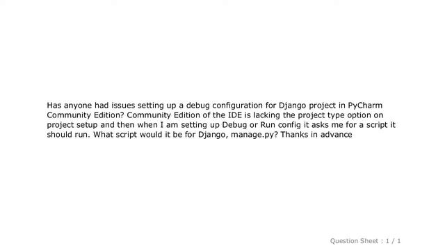 Django : How to run Debug server for Django project in PyCharm Community Edition? смотреть онлайн