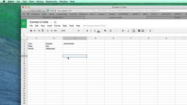 How to Connect 2 Cells in Google Spreadsheet (CONCATENATE) смотреть онлайн