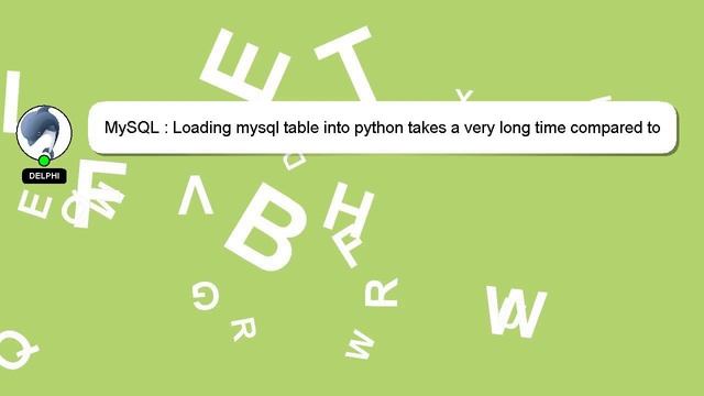 MySQL : Loading mysql table into python takes a very long time compared to R смотреть онлайн