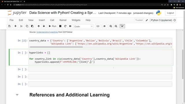 Data Science with Python! Creating a Spreadsheet with Hyperlinks смотреть онлайн