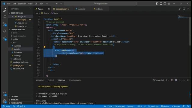 Drop-down list using React смотреть онлайн