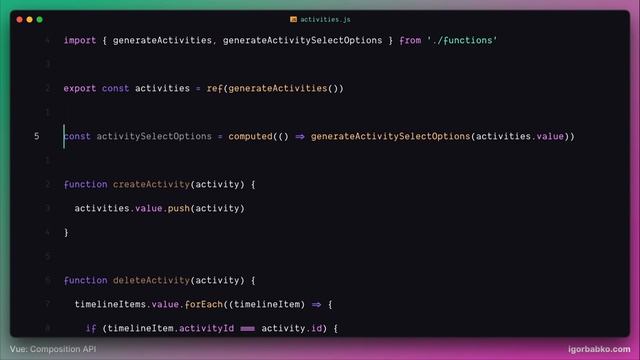 Vue Composition API с нуля #77 - Модуль активностей смотреть онлайн