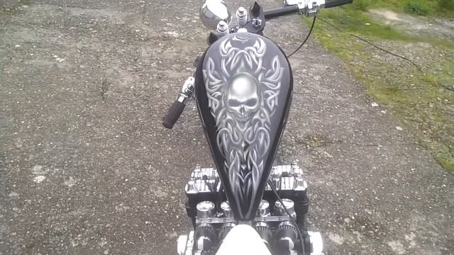 Custom frame 1985 CB 750 chopper hardtail смотреть онлайн