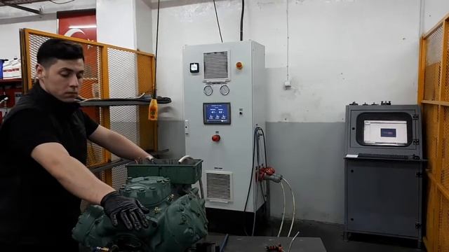 6FE-44Y-40P Bitzer Pistonlu Kompresör Çalıştırma Testi & 6FE-44Y-40P Bitzer  Compressor Run Test