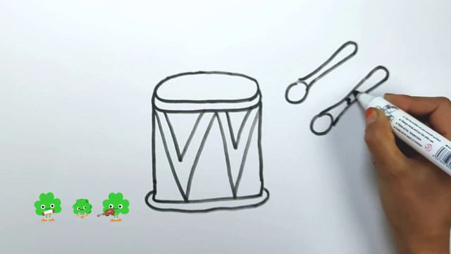 Bolalar uchun baraban rasm chizish/Drawing drum for kids/Рисование барабан для детей смотреть онлайн