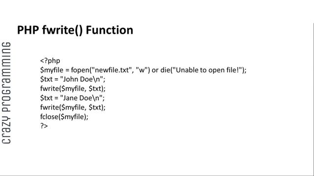 Create and Write File in PHP смотреть онлайн