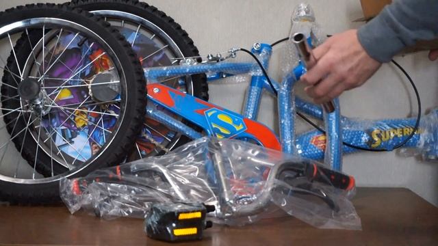 ОНЛАЙН ТРЕЙД.РУ  Детский велосипед Navigator Супермен (ВН18080Н), синий/красный