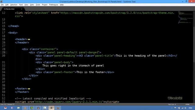 Bootstrap Tutorial for beginners Part- 10 Creating Panels смотреть онлайн