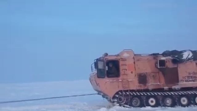 Витязь ДТ30ПМН вытаскивает КЗКТ Юрхаровское месторождение ЯНАО смотреть онлайн