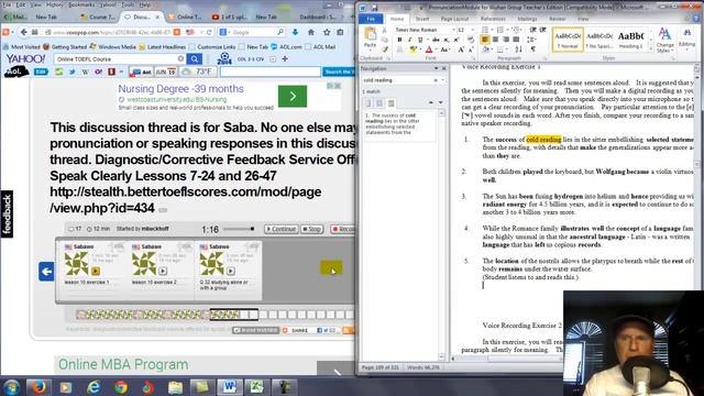 Online TOEFL Course Comments to Saba: Feedback on pronunciation lesson 10 смотреть онлайн