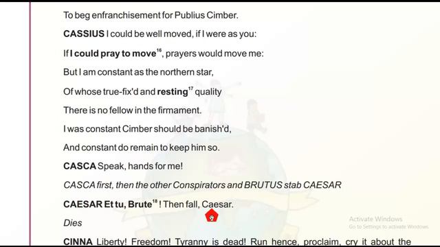 Julius Caesar Class 10  Line By Line Explanation In Hindi