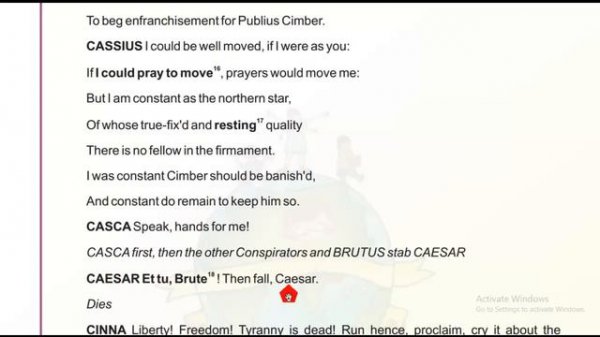 Julius Caesar Class 10  Line by Line Explanation in Hindi