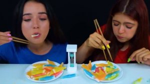 ASMR CANDY RACE WITH CHOPSTICKS | EATING SOUNDS LILIBU
