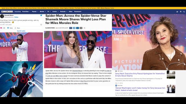 Miles Morales Voice Actor Wants To Play Spider-Man Live Action + Amy Pascal Racism Pro-Blacks Ignor