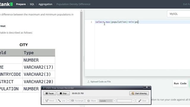 Hacker Rank SQL Solution/Population Density Difference смотреть онлайн