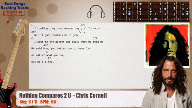🎻 Nothing Compares 2 U - Chris Cornell Bass Backing Track with chords and lyrics смотреть онлайн