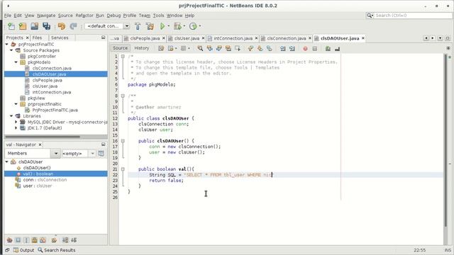 Java conectado a mySQL y JDBC bajo estilo arquitectónico MVC (Primera Parte) смотреть онлайн