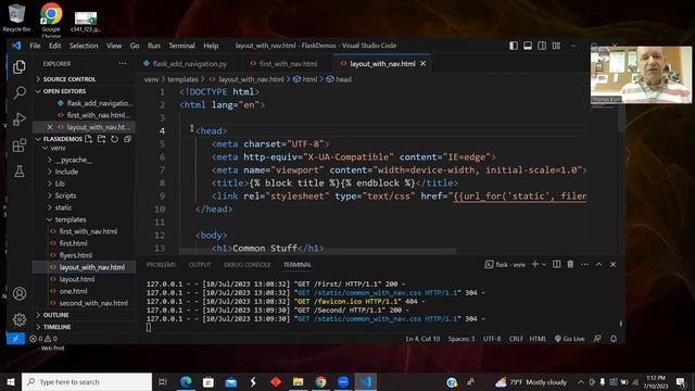 Python Flask Demo: Add navigation between routes to common layout смотреть онлайн