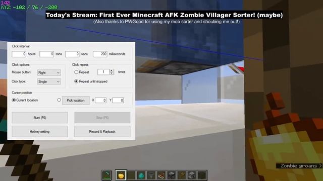 First Ever Minecraft Zombie Villager Sorter! (I think) смотреть онлайн
