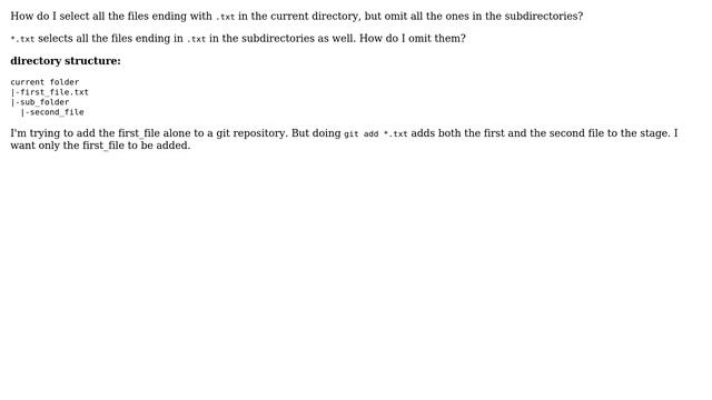 How can I get git to select txt files in the current directory alone? смотреть онлайн