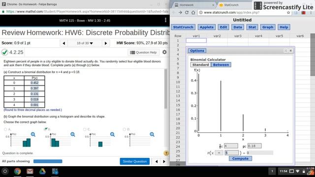 StatCrunch: Binomial Distribution and Graph смотреть онлайн