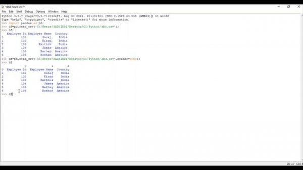 read_csv in pandas Python | Data Analysis | Read CSV files in Python