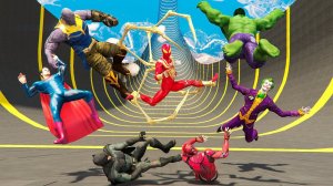 СПУСК СО СКОЛЬЗКОЙ ГОРКИ ЗА СУПЕРГЕРОЕВ в ГТА 5 МОДЫ! ОБЗОР МОДА В GTA 5! ИГРЫ ВИДЕО MODS